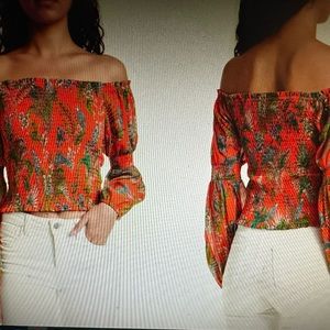 Floral Print Smocked Top